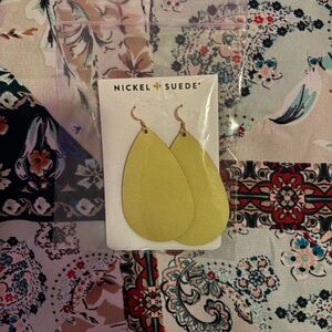 Nickel & Suede Lemon Drop Earrings